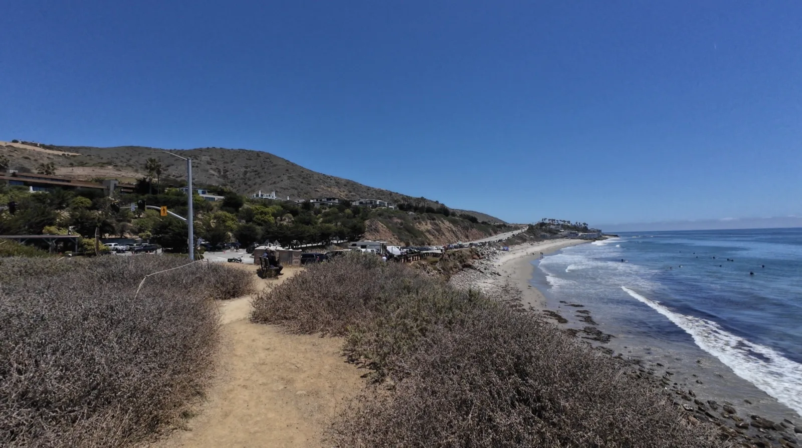 Pacific Coast Highway along the Malibu coast below the Santa Monica Mountains